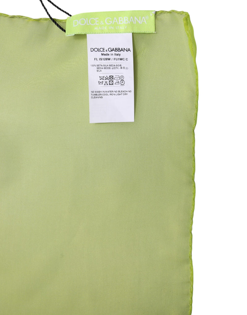 Green Silk Rectangle Wrap Shawl Neck Warmer Scarf Dolce & Gabbana