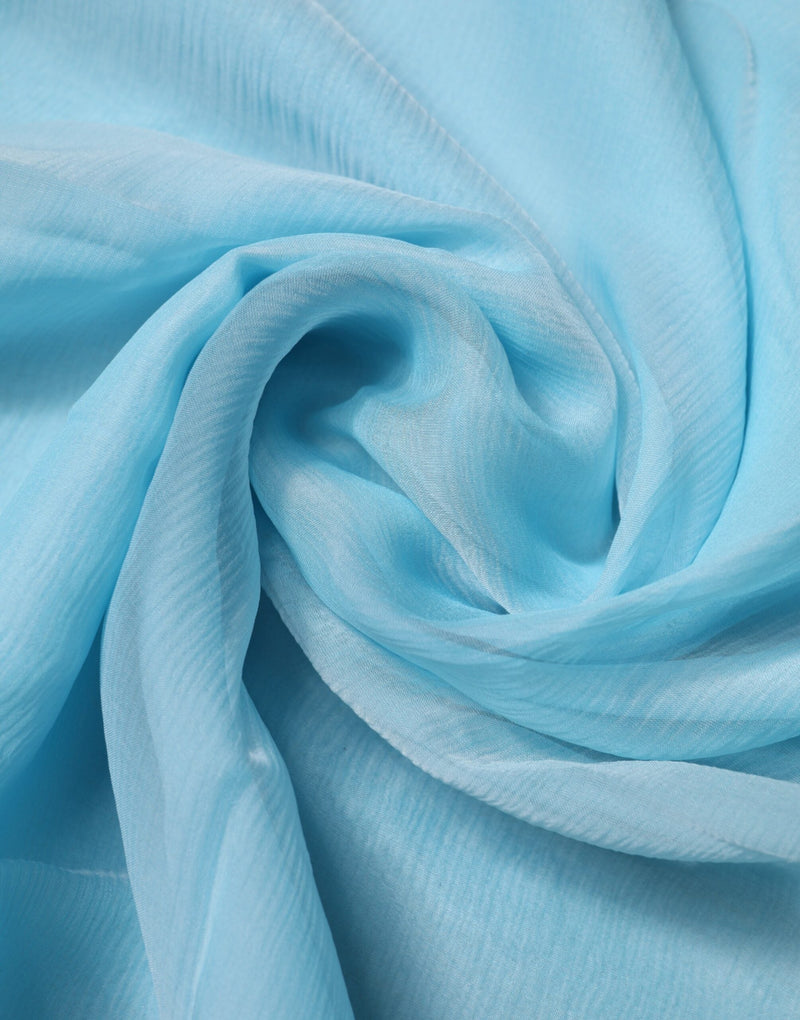 Light Blue Silk Rectangle Wrap Shawl Scarf Dolce & Gabbana