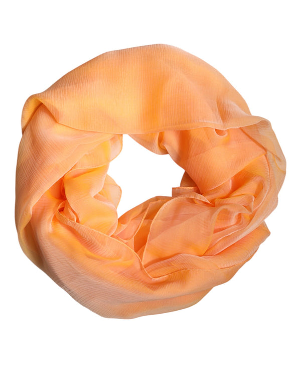 Orange Silk Rectangle Wrap Shawl Scarf Dolce & Gabbana