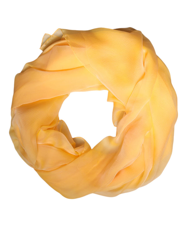 Yellow Silk Rectangle Wrap Shawl Scarf Dolce & Gabbana