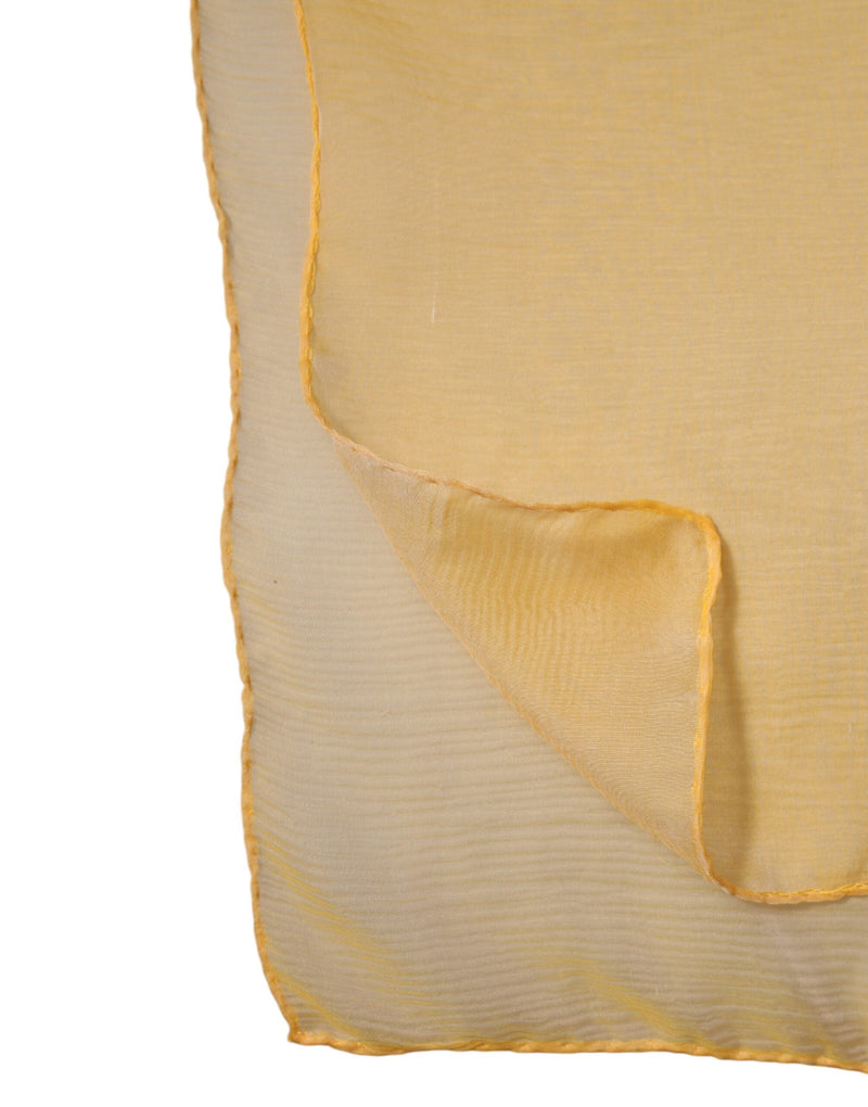 Yellow Silk Rectangle Wrap Shawl Scarf Dolce & Gabbana