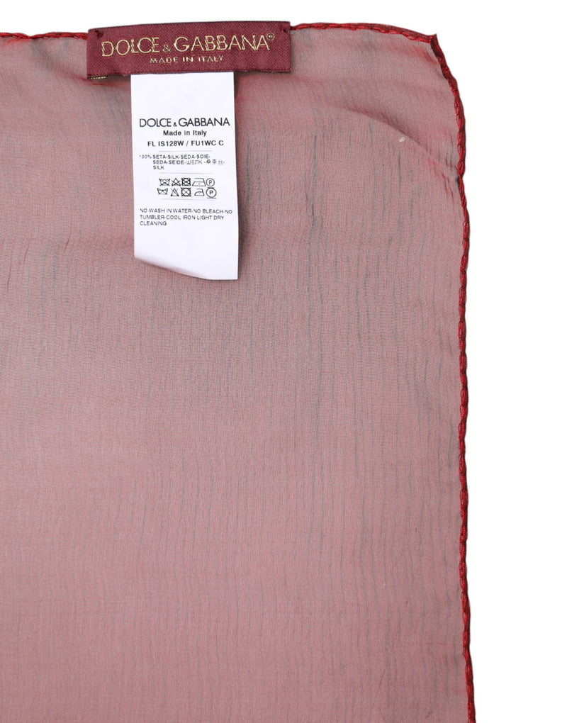 Red Silk Rectangle Women Wrap Shawl Scarf Dolce & Gabbana