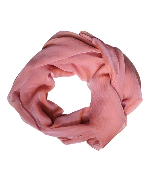 Pink Silk Rectangle Women Wrap Shawl Scarf Dolce & Gabbana