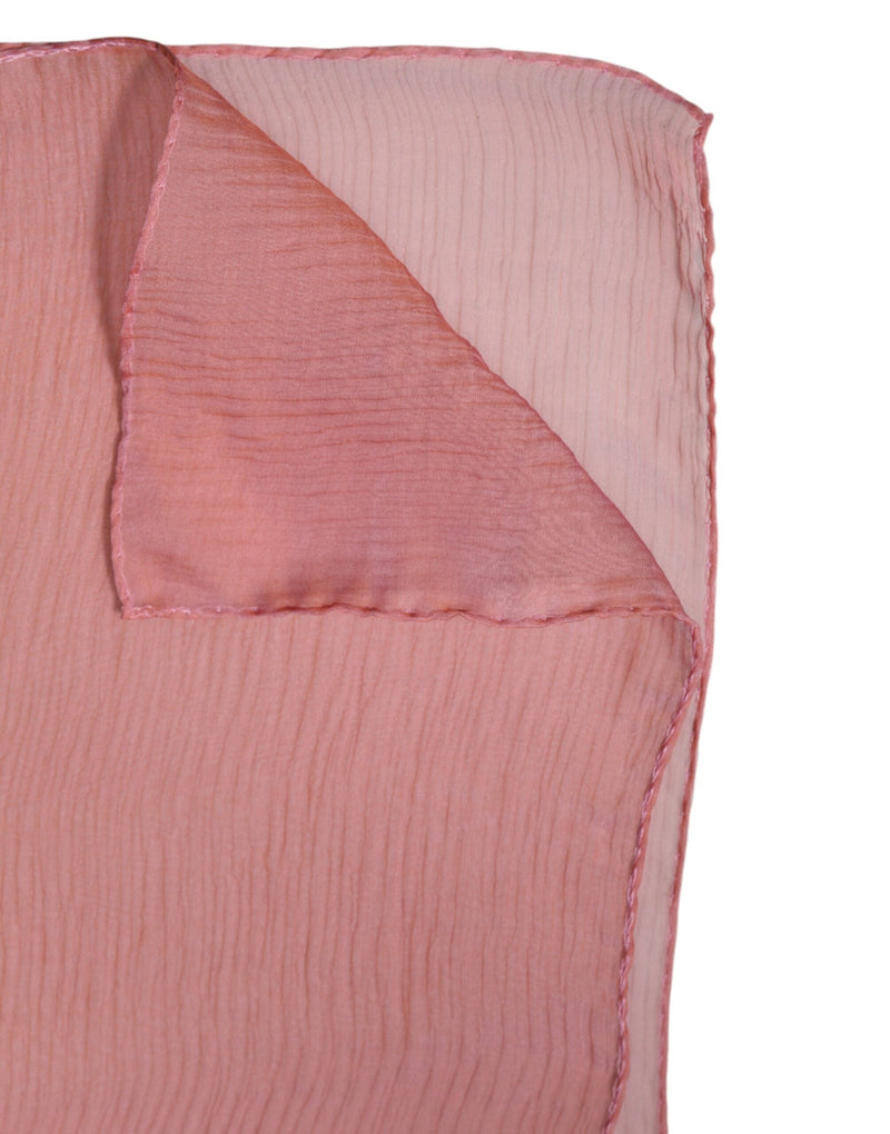 Pink Silk Rectangle Women Wrap Shawl Scarf Dolce & Gabbana