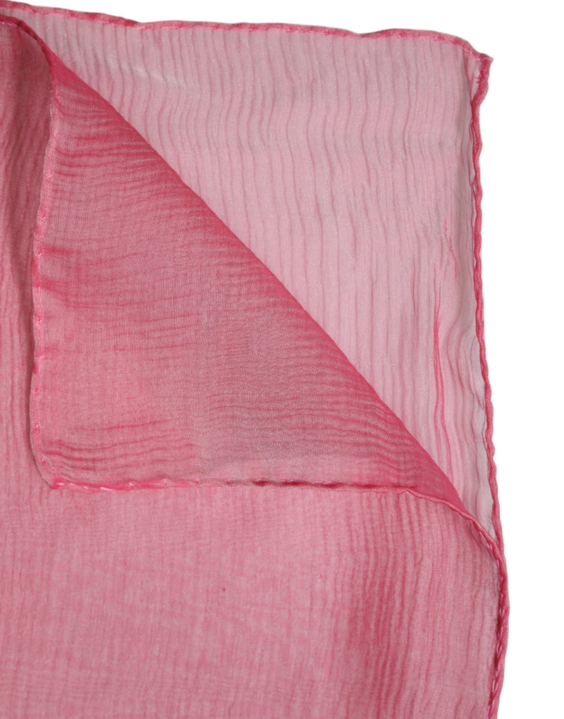 Pink Silk Rectangle Women Wrap Shawl Scarf Dolce & Gabbana