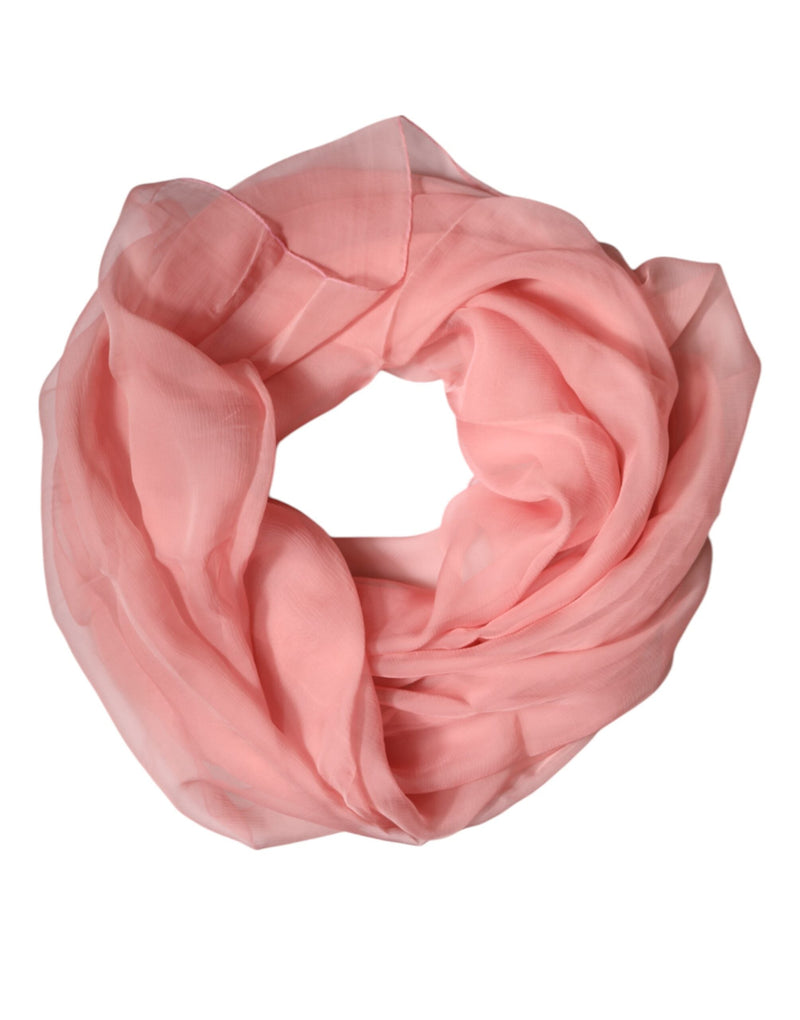 Pink Silk Rectangle Women Wrap Shawl Scarf Dolce & Gabbana