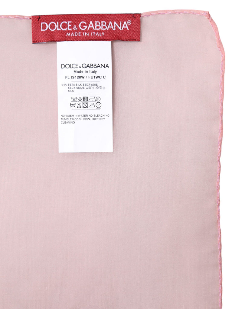 Pink Silk Rectangle Women Wrap Shawl Scarf Dolce & Gabbana