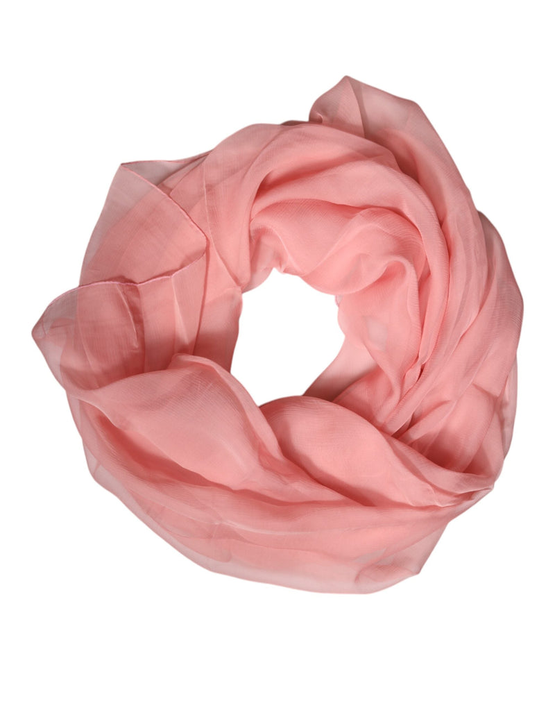 Pink Silk Rectangle Women Wrap Shawl Scarf Dolce & Gabbana