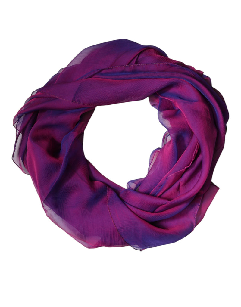 Purple Silk Rectangle Wrap Shawl Scarf Dolce & Gabbana