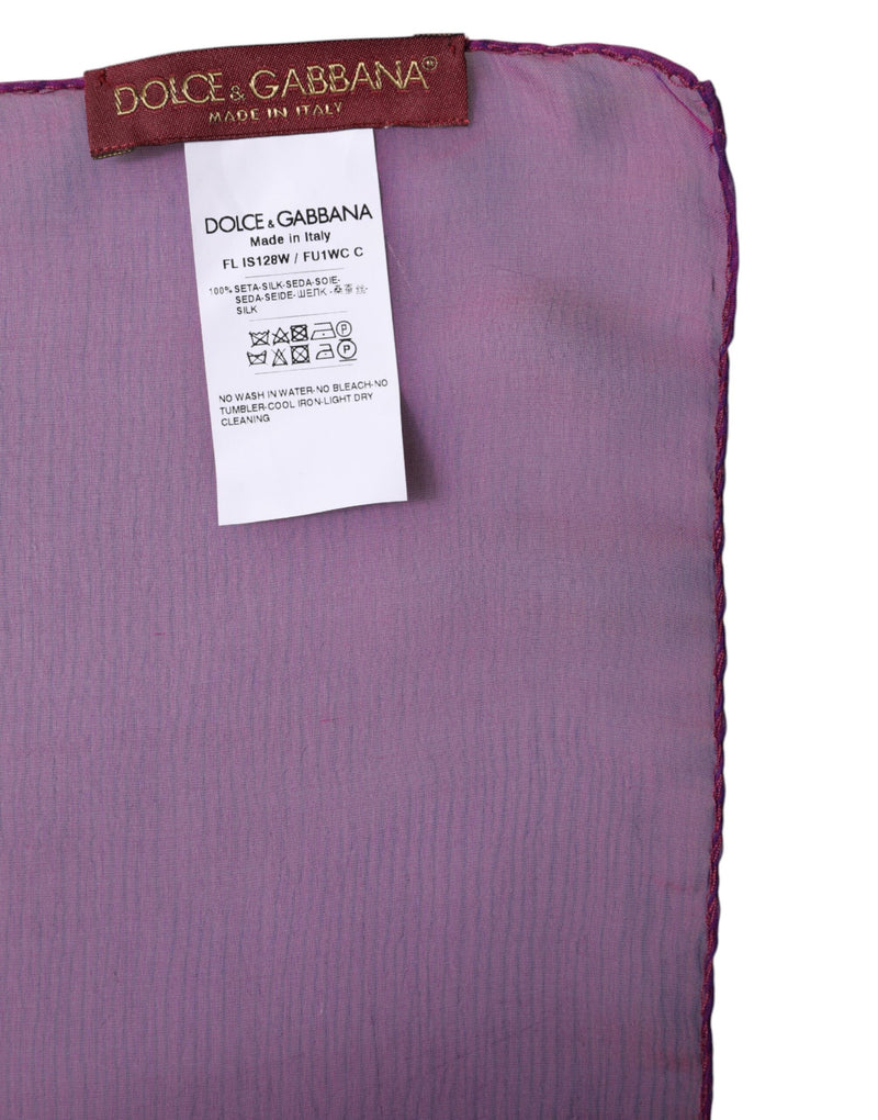 Purple Silk Rectangle Wrap Shawl Scarf Dolce & Gabbana