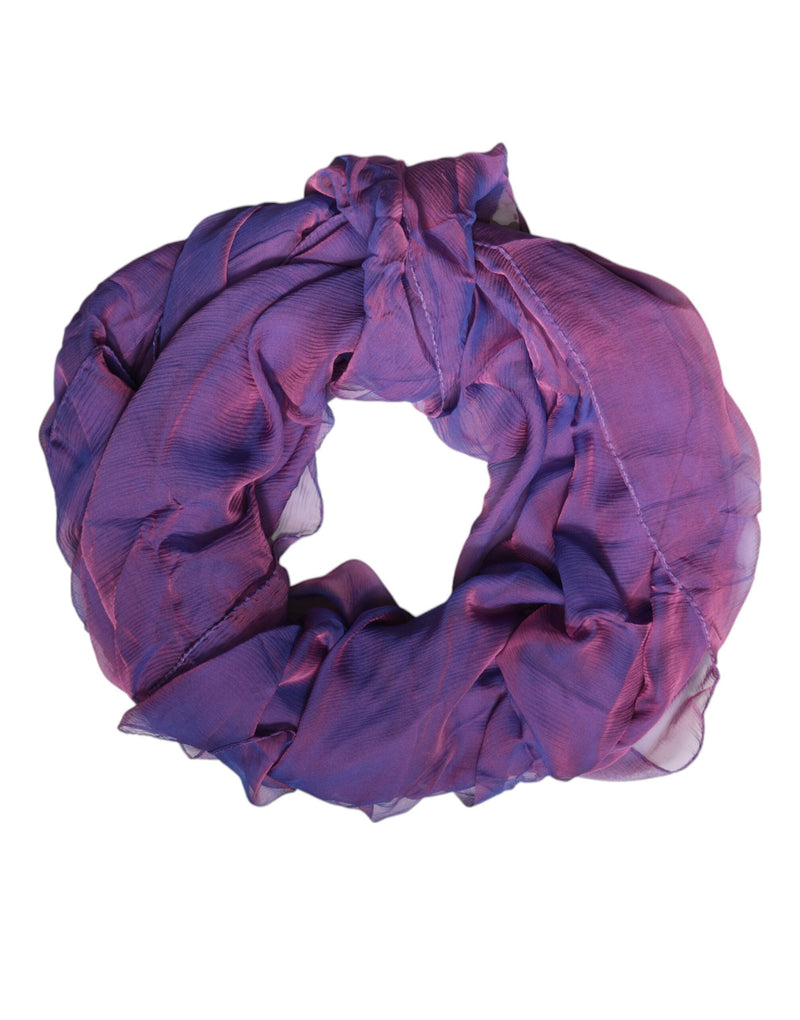 Purple Silk Rectangle Wrap Shawl Scarf Dolce & Gabbana