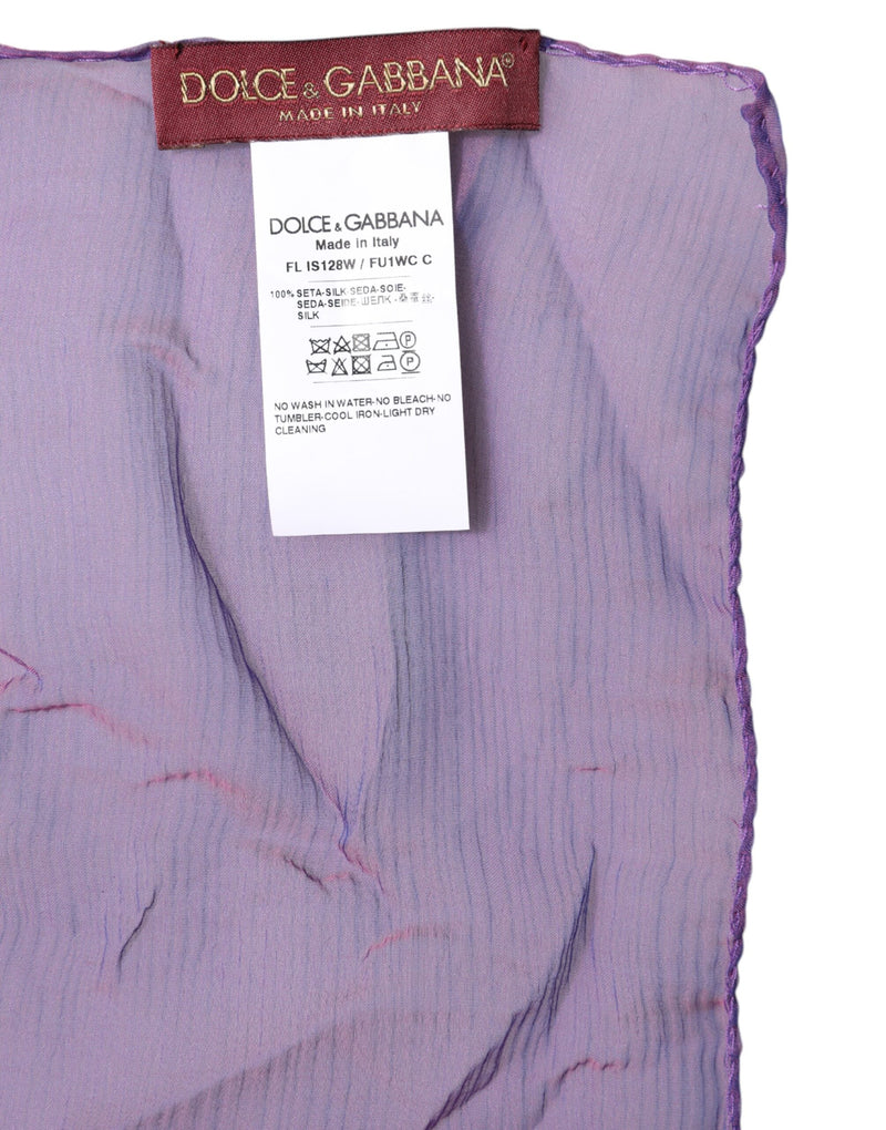 Purple Silk Rectangle Wrap Shawl Scarf Dolce & Gabbana