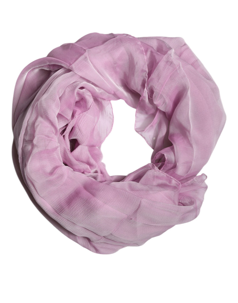 Pink Silk Rectangle Women Wrap Shawl Scarf Dolce & Gabbana