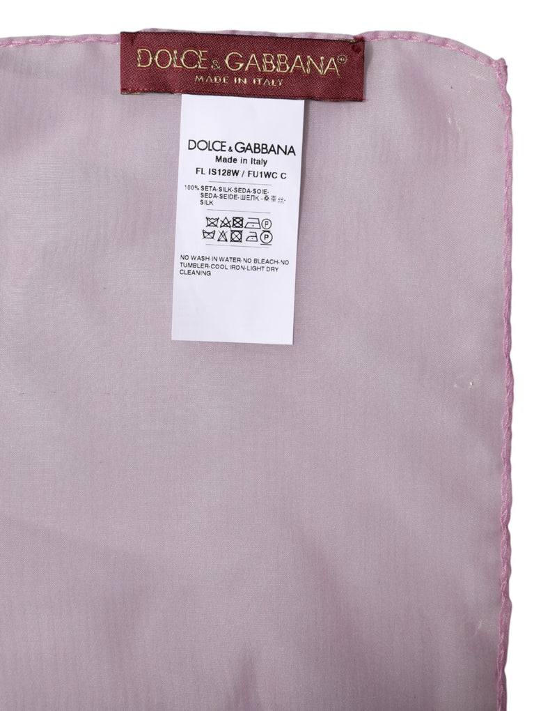 Pink Silk Rectangle Women Wrap Shawl Scarf Dolce & Gabbana