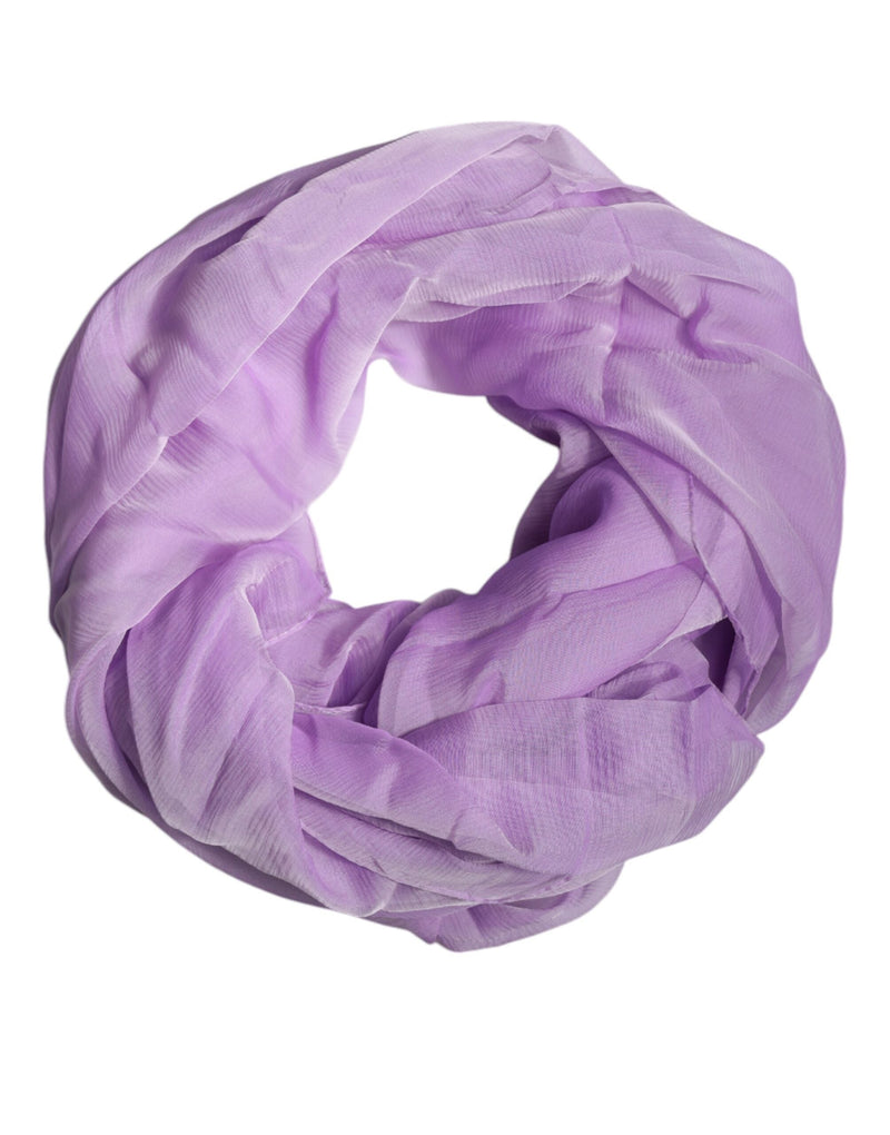 Purple Silk Rectangle Wrap Shawl Scarf Dolce & Gabbana