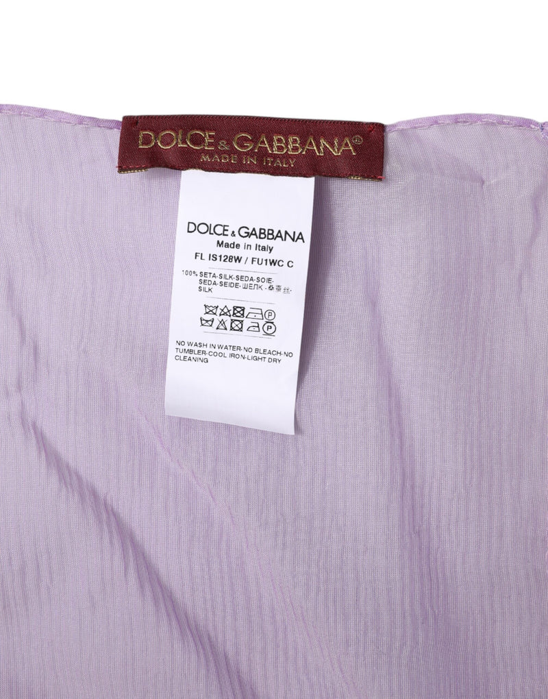 Purple Silk Rectangle Wrap Shawl Scarf Dolce & Gabbana