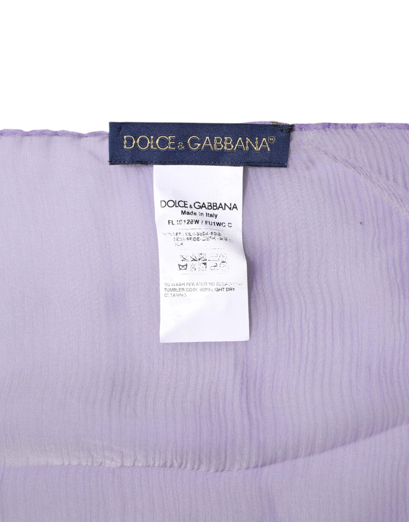 Purple Silk Rectangle Wrap Shawl Scarf Dolce & Gabbana