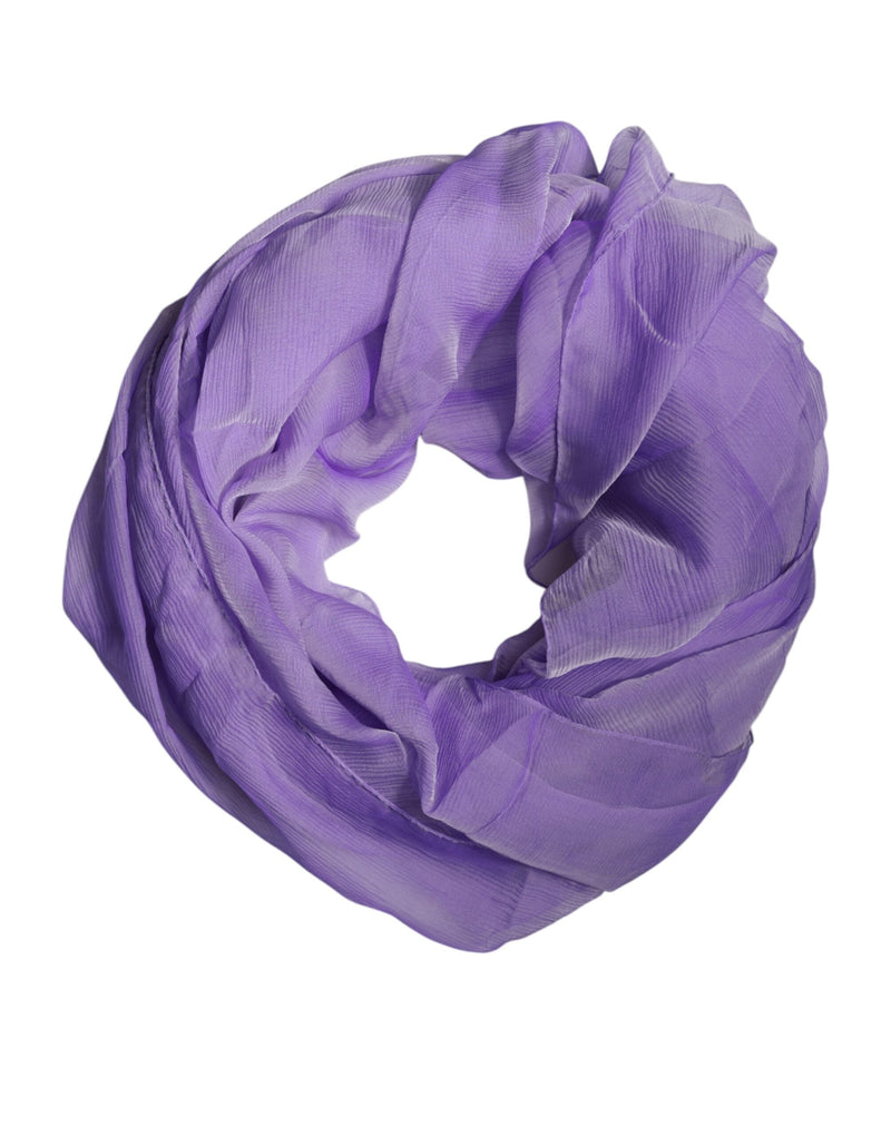 Purple Silk Rectangle Wrap Shawl Scarf Dolce & Gabbana