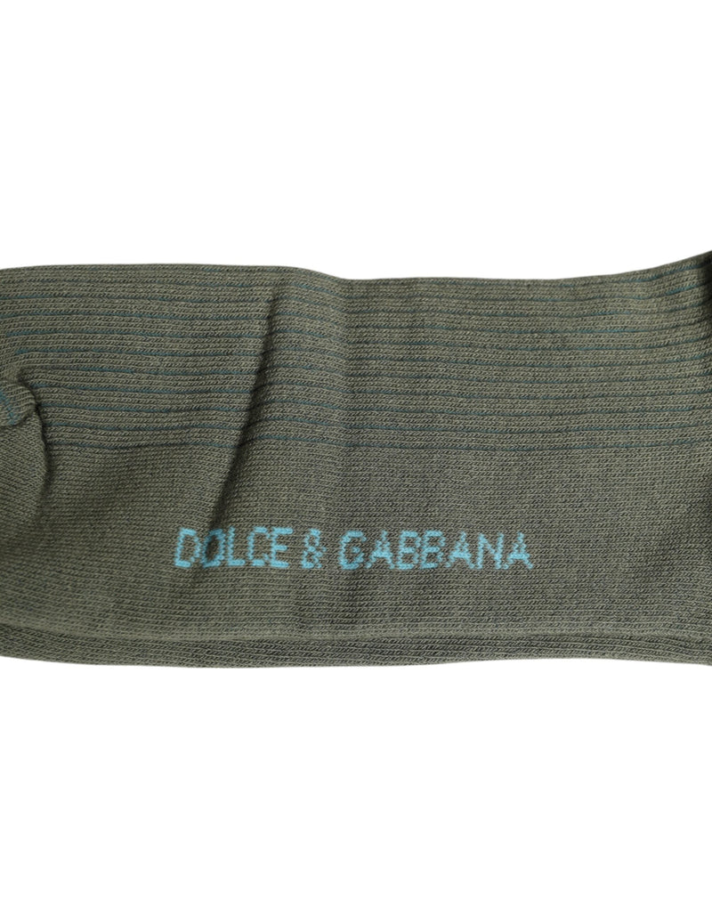 Gray Cotton DG Bear Mid Calf Socks Dolce & Gabbana