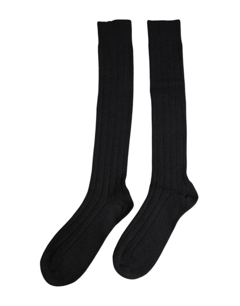 Black DG Logo Print Over The Calf Socks Dolce & Gabbana