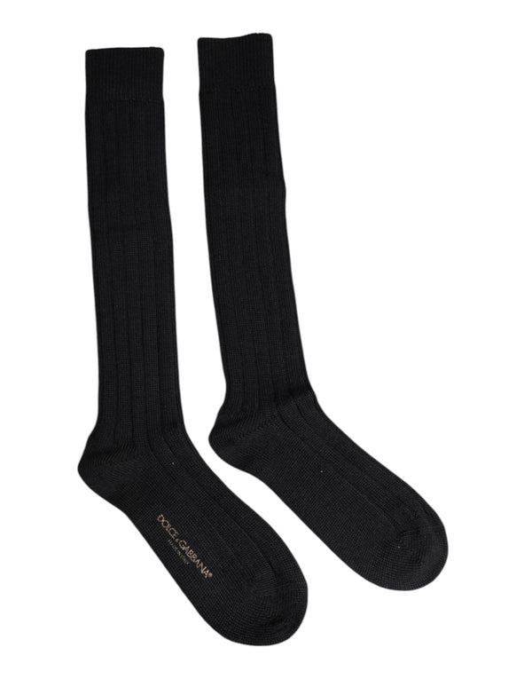 Black DG Logo Print Over The Calf Socks Dolce & Gabbana