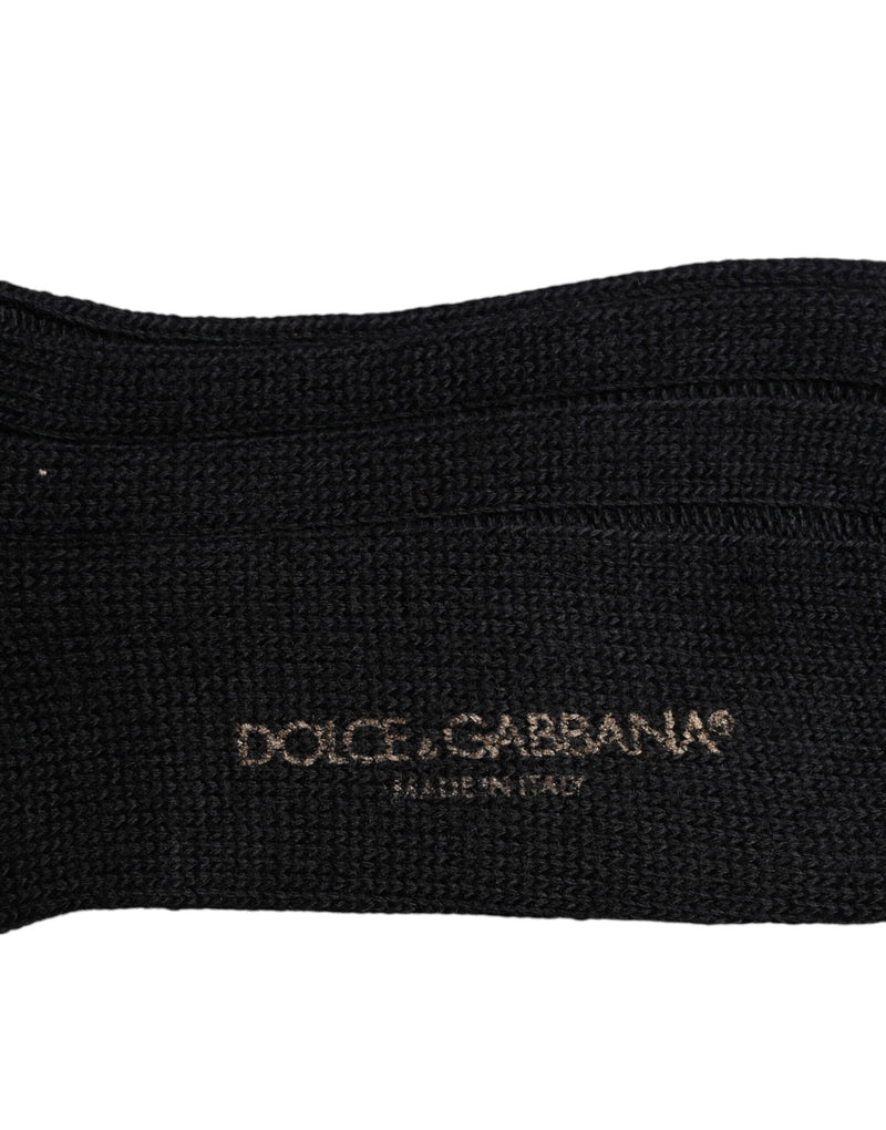 Black DG Logo Print Over The Calf Socks Dolce & Gabbana