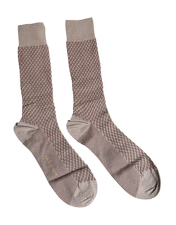 Brown Solid DG Logo Mid Calf Men Socks Dolce & Gabbana