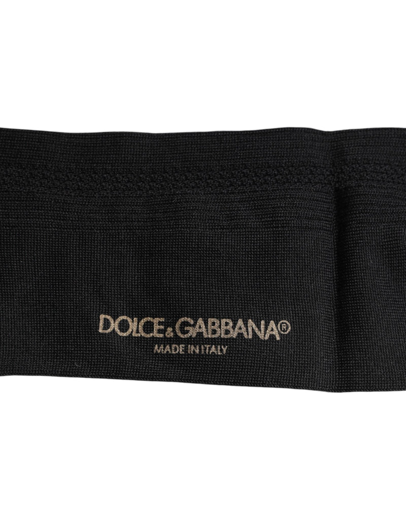 Black Stretch Logo Mid Calf Men Socks Dolce & Gabbana