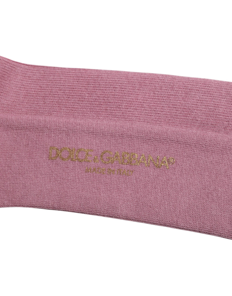 Rose Pink Cotton Over The Calf Socks Dolce & Gabbana