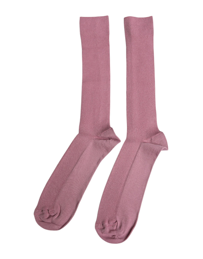 Rose Pink Cotton Over The Calf Socks Dolce & Gabbana