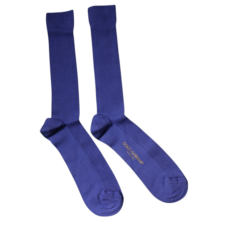 Purple Cotton Logo Over The Calf Socks Dolce & Gabbana