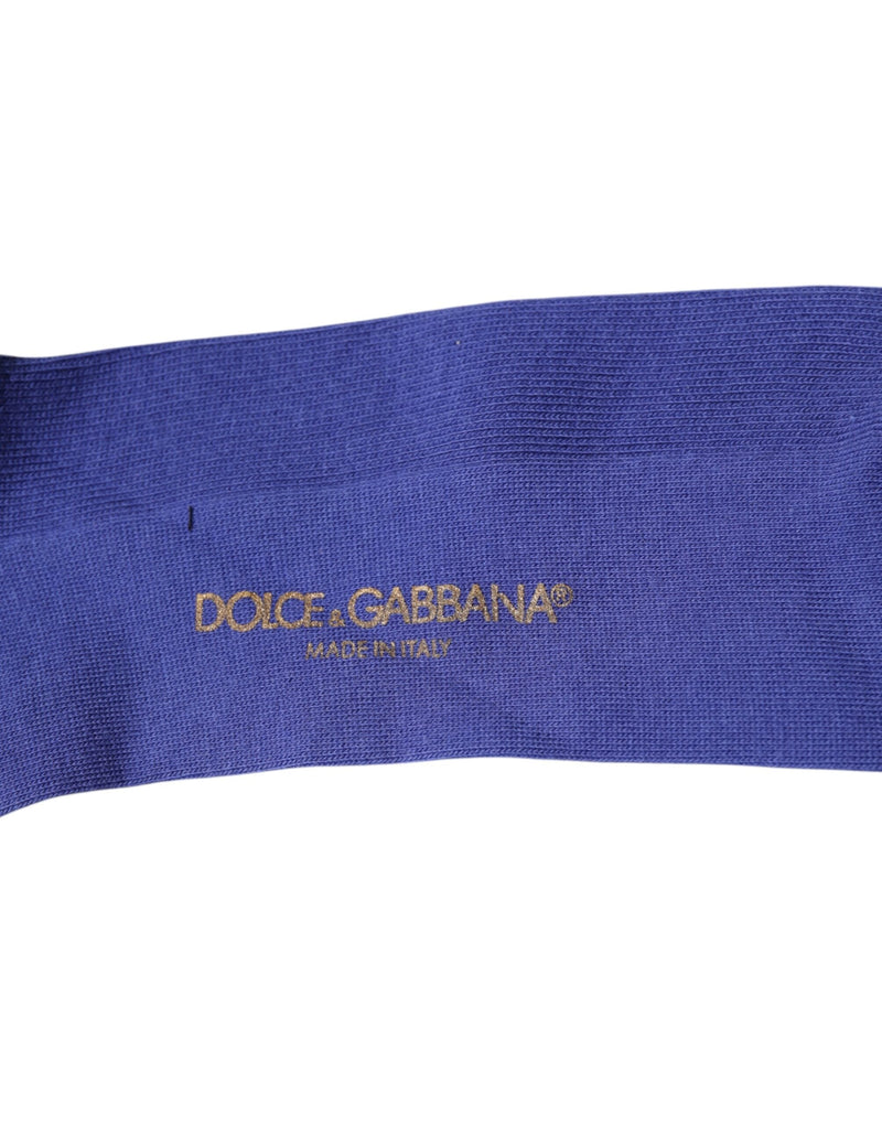 Purple Cotton Logo Over The Calf Socks Dolce & Gabbana