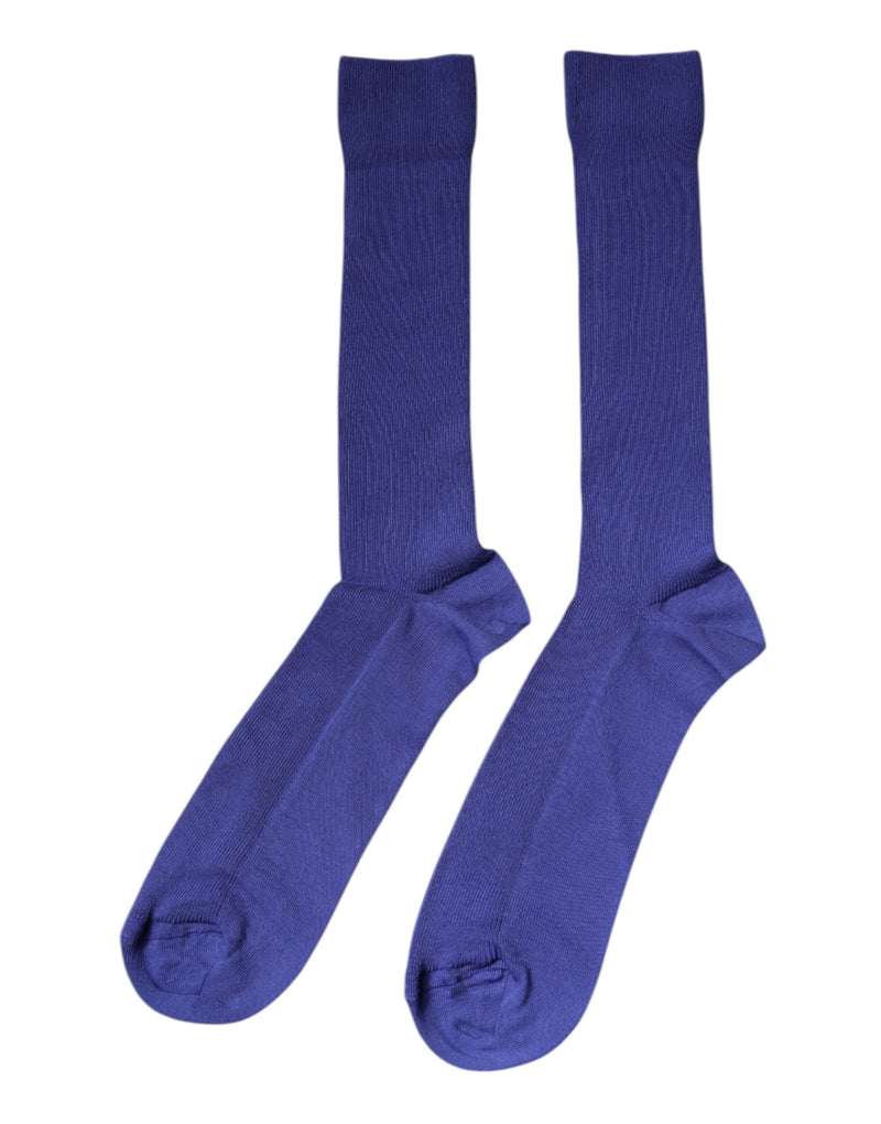 Purple Cotton Logo Over The Calf Socks Dolce & Gabbana