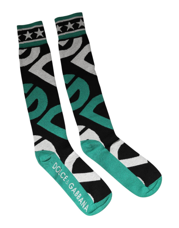 Multicolor Cotton Stretch Over Calf Socks Dolce & Gabbana