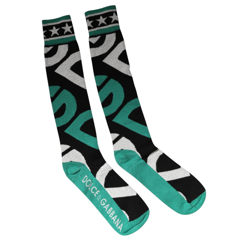 Multicolor Cotton Stretch Over Calf Socks Dolce & Gabbana