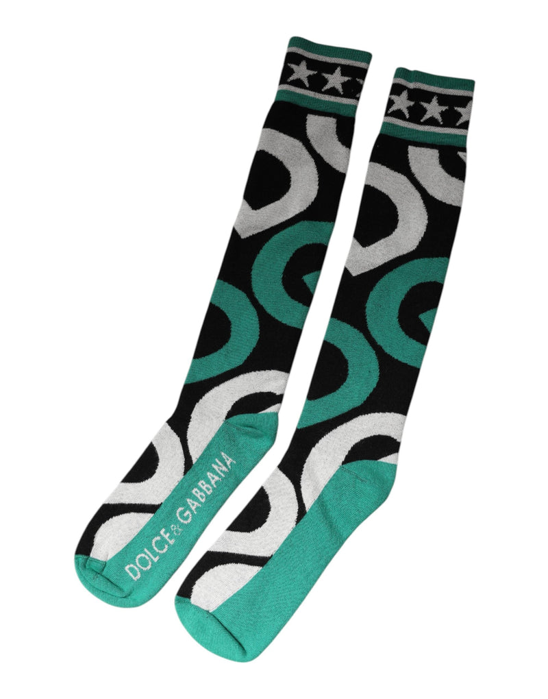Multicolor Cotton Stretch Over Calf Socks Dolce & Gabbana