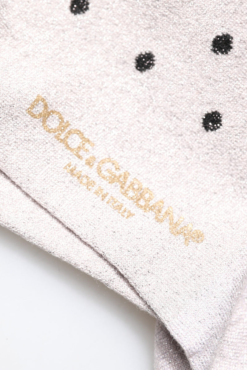 Gray Viscose Stretch Dotted Socks Dolce & Gabbana