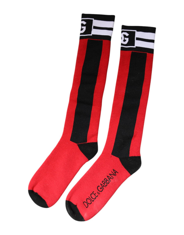 Red Cotton Stretch Printed Socks Dolce & Gabbana