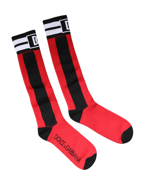 Red Cotton Stretch Printed Socks Dolce & Gabbana