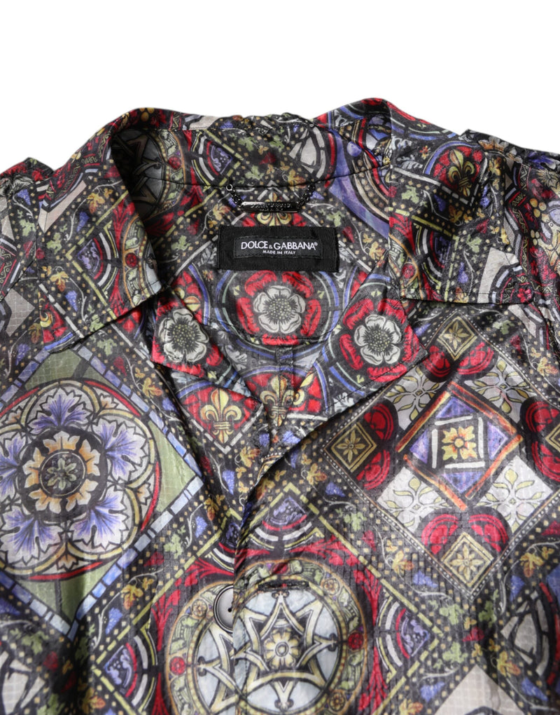 Multicolor Royal Bee Crown Trench Coat Jacket Dolce & Gabbana