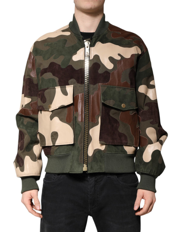 Multicolor Cotton Bomber Full Zip Jacket Dolce & Gabbana