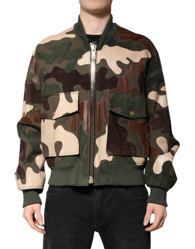 Multicolor Cotton Bomber Full Zip Jacket Dolce & Gabbana