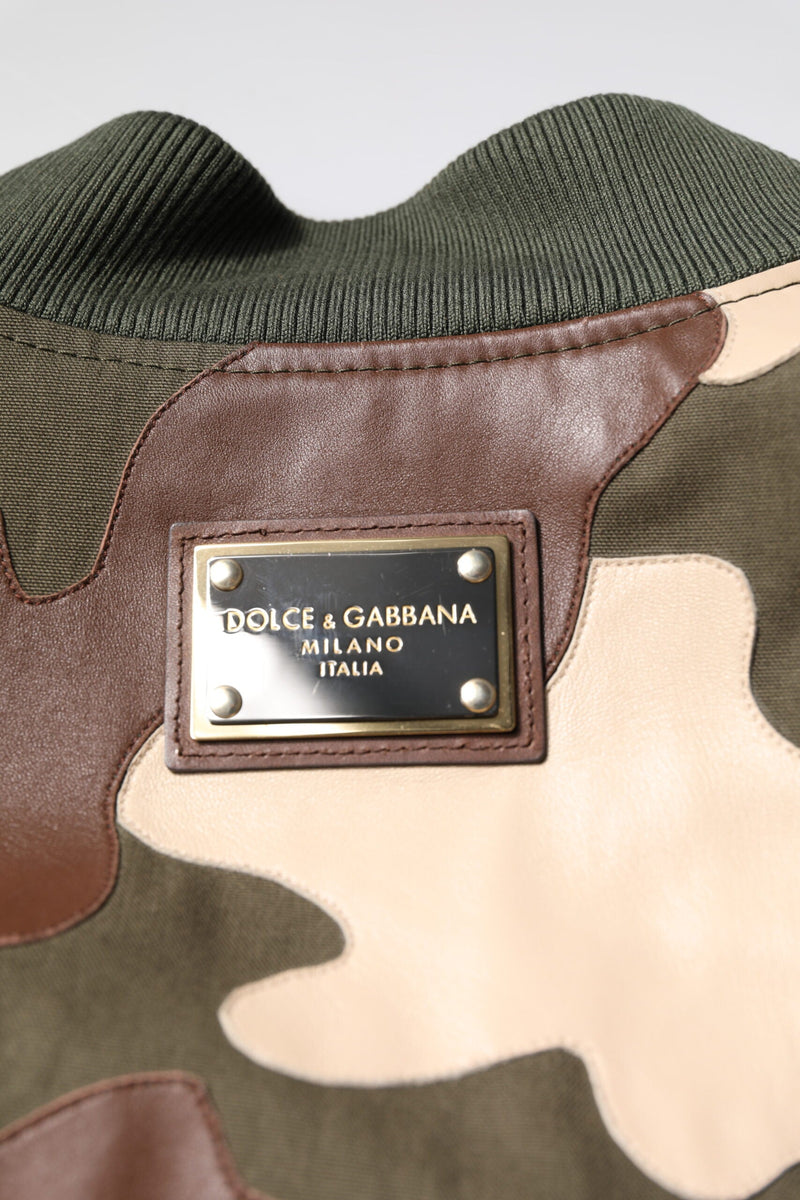 Multicolor Cotton Bomber Full Zip Jacket Dolce & Gabbana