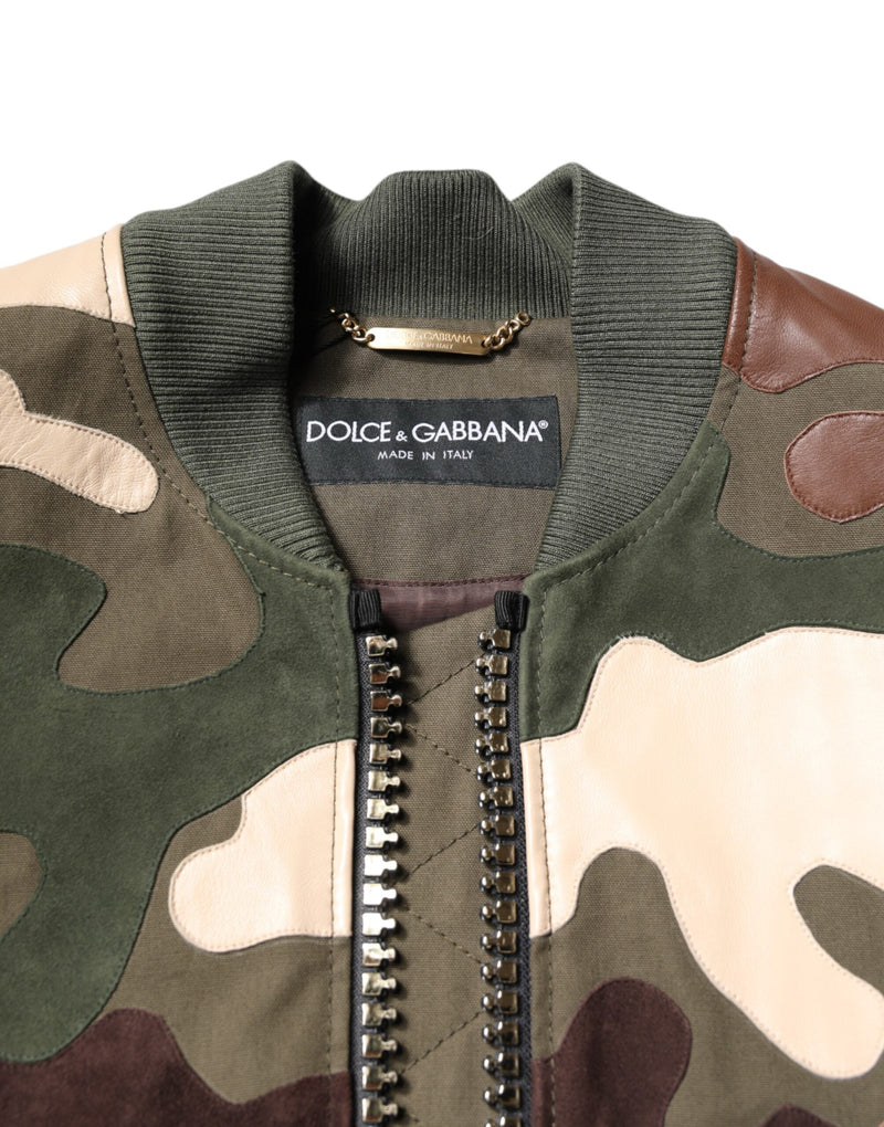 Multicolor Cotton Bomber Full Zip Jacket Dolce & Gabbana