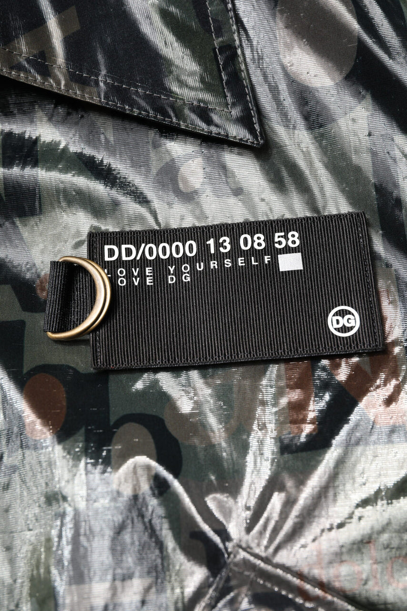Green DG Logo Print Bomber Full Zip Jacket Dolce & Gabbana