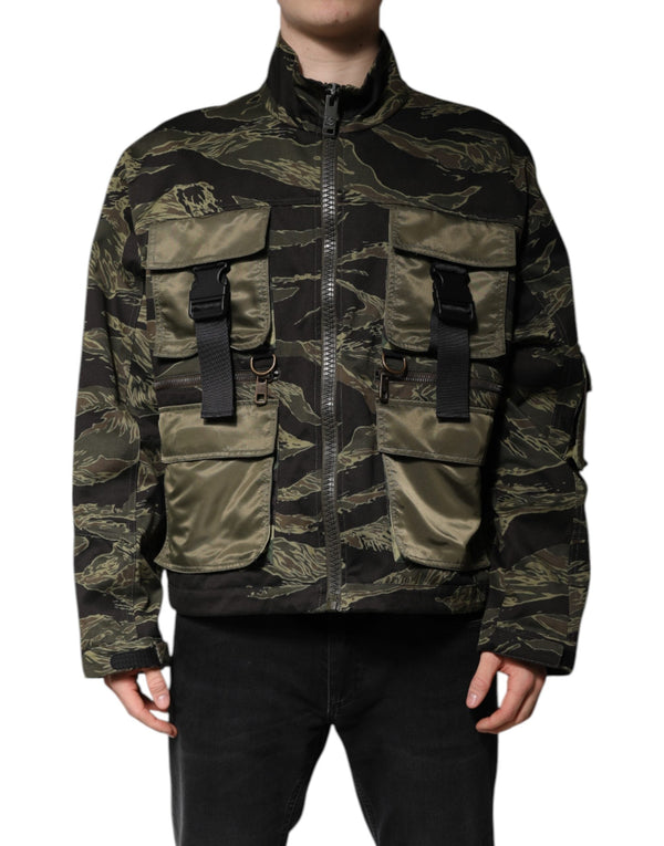 Multicolor Camouflage Cotton Bomber Jacket Dolce & Gabbana