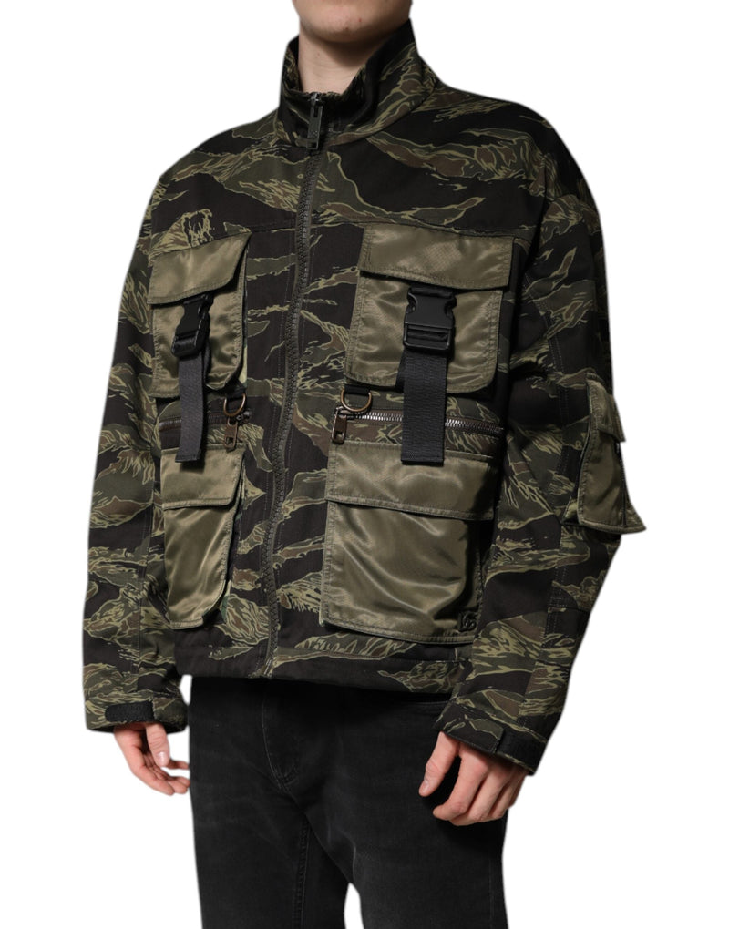 Multicolor Camouflage Cotton Bomber Jacket Dolce & Gabbana