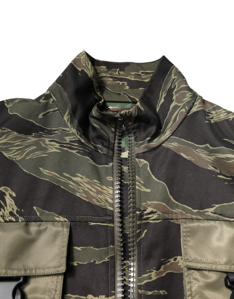 Multicolor Camouflage Cotton Bomber Jacket Dolce & Gabbana