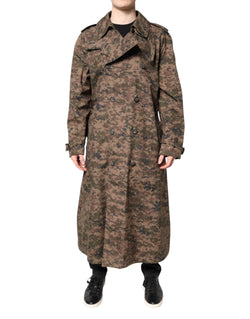 Multicolor Camouflage Double Breasted Coat Jacket Dolce & Gabbana