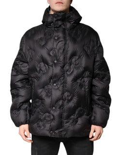 Black Hooded Parka Coat Winter Jacket Dolce & Gabbana